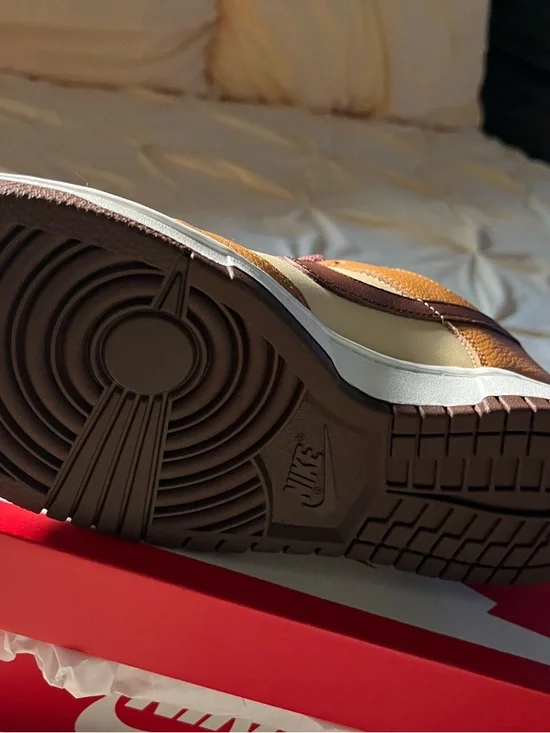 Nike Dunk Low SE Brown and Cream with Cherry Lace Charms - Picture 5 of 6